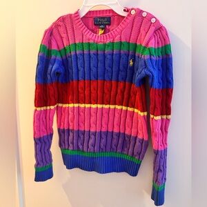 Striped Cable-Knit Cotton Sweater by Ralph Lauren